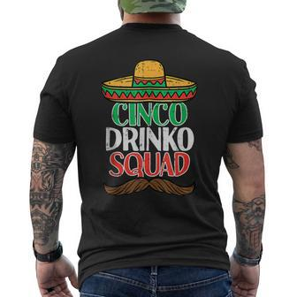 Cinco Drinko Squad Cinco De Mayo Mexican Fiesta Party Men's Back Print T-shirt | Mazezy