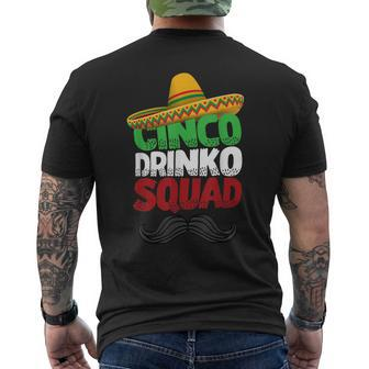 Cinco Drinko Squad Party Mexican Fiesta Cinco De Mayo Men's Back Print T-shirt | Mazezy