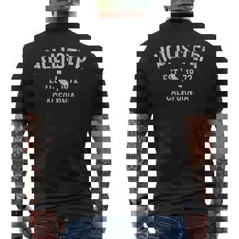 City Of Hollister California Ca Vintage State Athletic Style Mens Back Print T-shirt | Mazezy