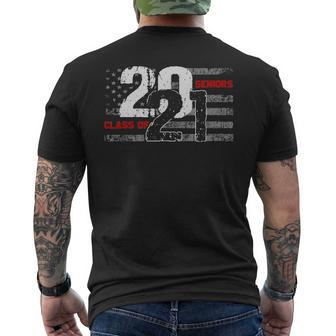 Class Of 2021 Distressed American Flag Seniors Men's T-shirt Back Print - Seseable