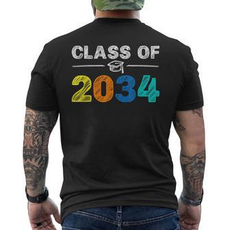 Class Of 2034 Grow With Me First Day Of School Graduation Men's Back Print T-shirt | Mazezy