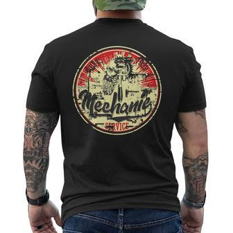 Classic Retro Vintage Aged Look Cool Mechanic Engineer Mens Back Print T-shirt | Mazezy