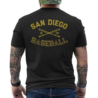 Classic San Diego California Baseball Fan Retro Vintage Men's T-shirt Back Print - Seseable