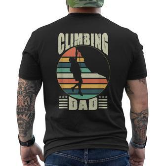 Climbing Dad Expert Mountain Rock Climber Father Gift Mens Back Print T-shirt | Mazezy
