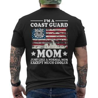Coast Guard Mom American Flag Military Family Gift Gift For Womens Mens Back Print T-shirt | Mazezy