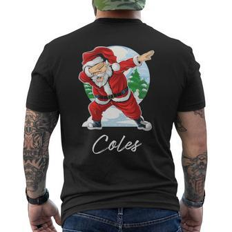 Coles Name Gift Santa Coles Mens Back Print T-shirt - Seseable