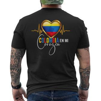 Colombia En Mi Corazon Colombian Pride Matching Men's T-shirt Back Print - Seseable