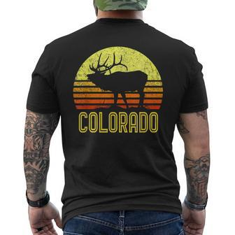 Colorado Elk Hunter Dad Vintage Retro Sun Bow Hunting Men's T-shirt Back Print - Seseable