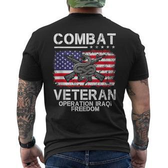 Combat Veteran Operation Iraqi Freedom Veterans Day Iraq Men's T-shirt Back Print | Seseable CA