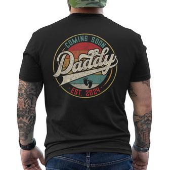 Coming Soon Daddy Est 2024 Promoted To Dad Daddy Fathers Day Mens Back Print T-shirt - Thegiftio UK