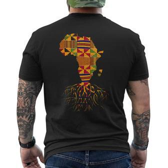 Cool Africa Map Traditional Kente Cloth African Roots Mens Back Print T-shirt - Thegiftio UK