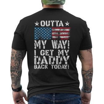 Cool I Get My Daddy Back Today Military Child Men's T-shirt Back Print - Seseable
