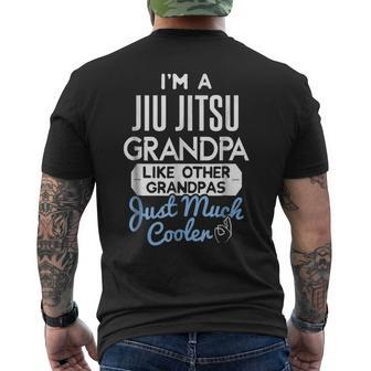 Cool Fathers Day Jiu Jitsu Grandpa Mens Back Print T-shirt | Mazezy
