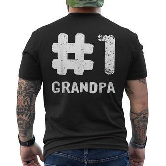 Cool Grandfather Number 1 Grandpa Granddad Men's Back Print T-shirt | Mazezy