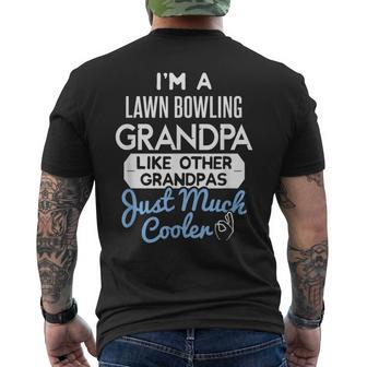 Cool Lawn Bowling Grandpa Hobby Birth Grandfather Men's Back Print T-shirt | Mazezy
