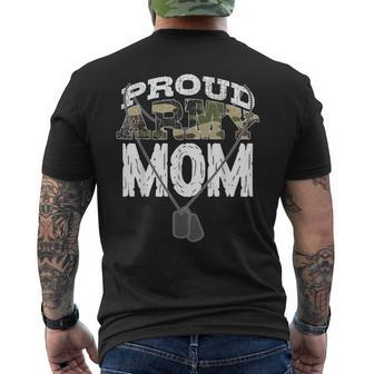 Cool Proud Army Mom | Funny Mommies Military Camouflage Gift Mens Back Print T-shirt | Mazezy