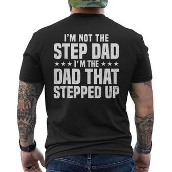 Cool Step Up Dad For Men Father Worlds Best Stepdad Ever Men's Back Print T-shirt | Mazezy