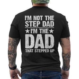 Cool Step Up Dad For Men Father Worlds Best Stepdad Ever Mens Back Print T-shirt - Seseable
