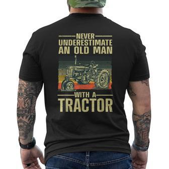 Cool Tractor For Grandpa Men Tractor Driver Farming Men's Back Print T-shirt | Mazezy