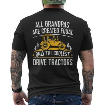 Only The Coolest Drive Tractors Farmer Grandpa Farming Men's Back Print T-shirt | Mazezy