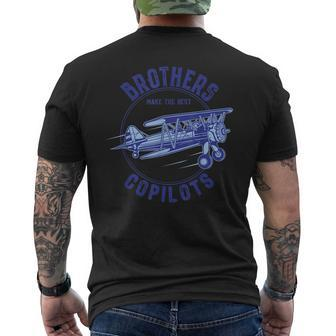 Copilots Brothers Aviation Dad Vintage Plane Men's T-shirt Back Print - Seseable