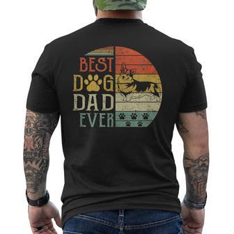 Corgi Best Dog Dad Ever Vintage Fathers Day Retro Men's T-shirt Back Print - Seseable
