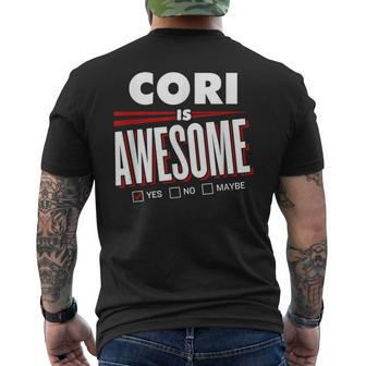 Cori Is Awesome Family Friend Name Funny Gift Mens Back Print T-shirt - Seseable