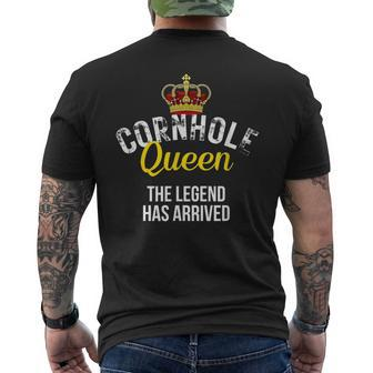 Cornhole Queen The Legend Has Arrived Cornhole Queen Mens Back Print T-shirt - Seseable