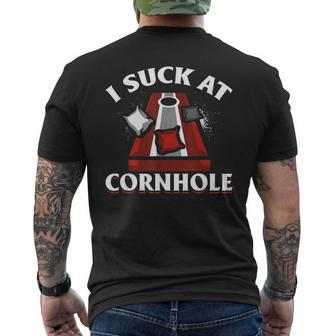 Cornhole - I Suck At Cornhole Men's Back Print T-shirt | Mazezy CA