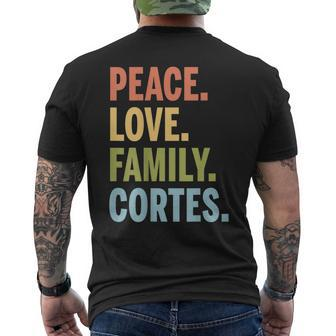 Cortes Last Name Peace Love Family Matching Mens Back Print T-shirt - Seseable