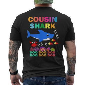 Cousin Shark Fathers Day Cousin Shark Doo Doo Do Men's T-shirt Back Print - Seseable