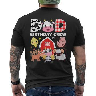 Cow Dad Birthday Crew Farm Theme Animals Birthday Party Men's T-shirt Back Print - Thegiftio UK