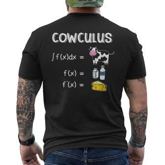 Cowculus Cow Math Nerdy Student Teacher Mathematician Mens Back Print T-shirt - Seseable