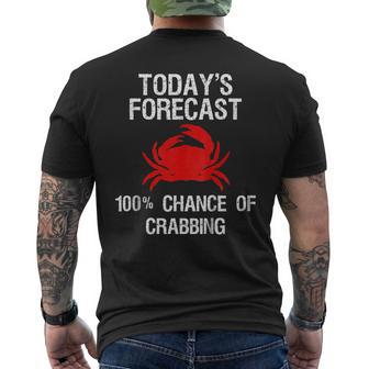 Crabbing - Crab Hunter Todays Forecast Men's Back Print T-shirt | Mazezy