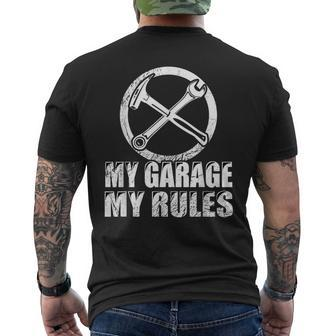 Craftsman Mechanic Garage My Rules Hobby Tuning Work Mens Back Print T-shirt | Mazezy