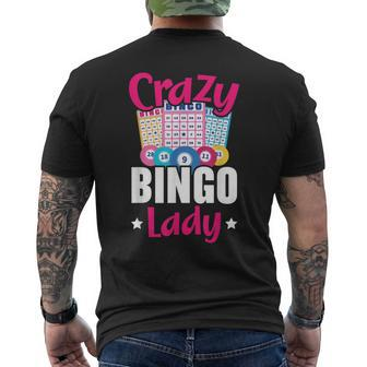 Crazy Bingo Lady Grandma Grandmother Granny Grandparents Day Mens Back Print T-shirt - Seseable