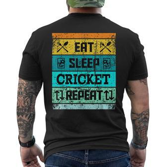 Cricket Sport Cricket Team Eat Sleep Cricket Jersey Men's Back Print T-shirt | Mazezy