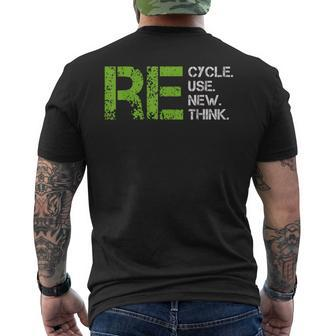 Crisis Environmental Activism Recycle Reuse Renew Rethink Men's Back Print T-shirt | Mazezy