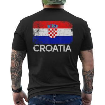 Croatian Flag Vintage Made In Croatia Men's T-shirt Back Print - Seseable