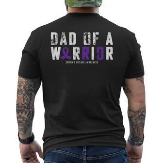 Crohns Disease Awareness Dad Of A Warrior Vintage Men's T-shirt Back Print - Seseable