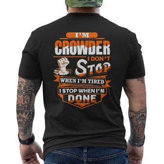 Crowder Name Gift Im Crowder Mens Back Print T-shirt - Seseable