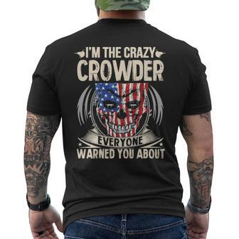 Crowder Name Gift Im The Crazy Crowder Mens Back Print T-shirt - Seseable