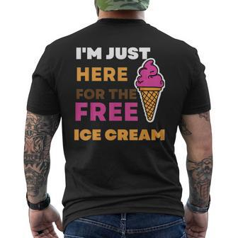 Cruise 2023 Im Just Here For The Free Ice Cream Men's Back Print T-shirt | Mazezy