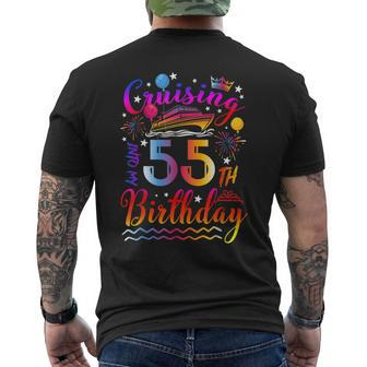 Cruising Into My 55 Year Old Bday Cruise 55Th Birthday Squad Men's T-shirt Back Print - Seseable