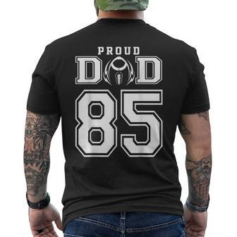 Custom Proud Football Dad Number 85 Personalized For Men Men's Crewneck Short Sleeve Back Print T-shirt