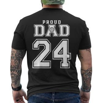 Custom Proud Volleyball Dad Number 24 Personalized For Men's T-shirt Back Print - Thegiftio