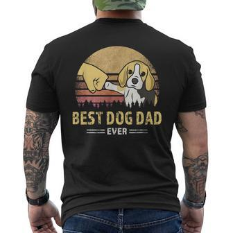 Mens Cute Best Beagle Dad Ever Retro Vintage Puppy Lover Men's T-shirt Back Print - Seseable