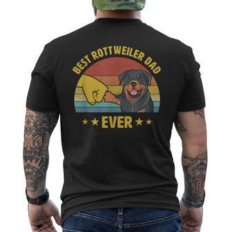 Cute Best Rottweiler Dad Ever Proud Vintage Rottie Father Men's T-shirt Back Print - Seseable