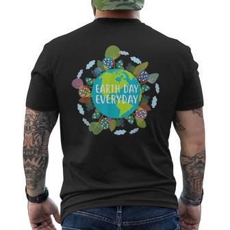 Cute Earth Day Everyday Environmental Protection Men's Back Print T-shirt | Mazezy