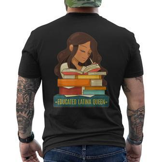 Cute Educated Latina Queen Men's T-shirt Back Print - Seseable